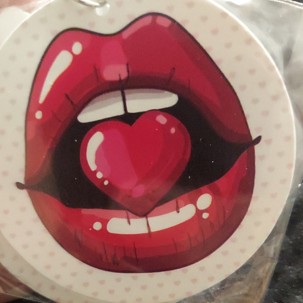 Red Lips Heart Earrings